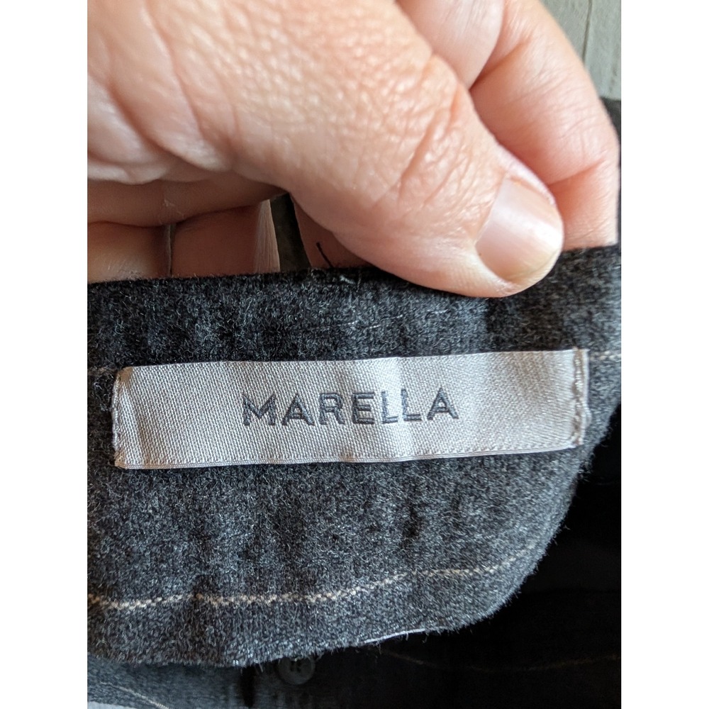 Marella Italy Charcoal Pinstripe Pleated Wide Leg Dress Pants Women's 30x37 - Picture 5 of 6
